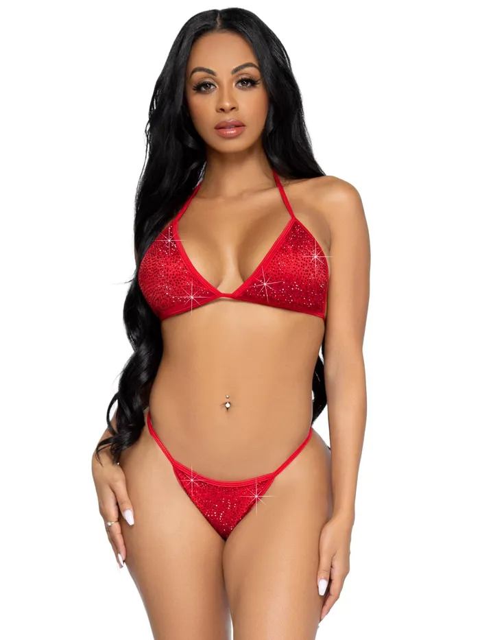 Anal 2 Pc Phoenix Bikini Set Red Medium Leg Avenue