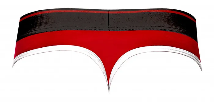 Anal Retro Sport Panel Thong L XL Red Black Male Power