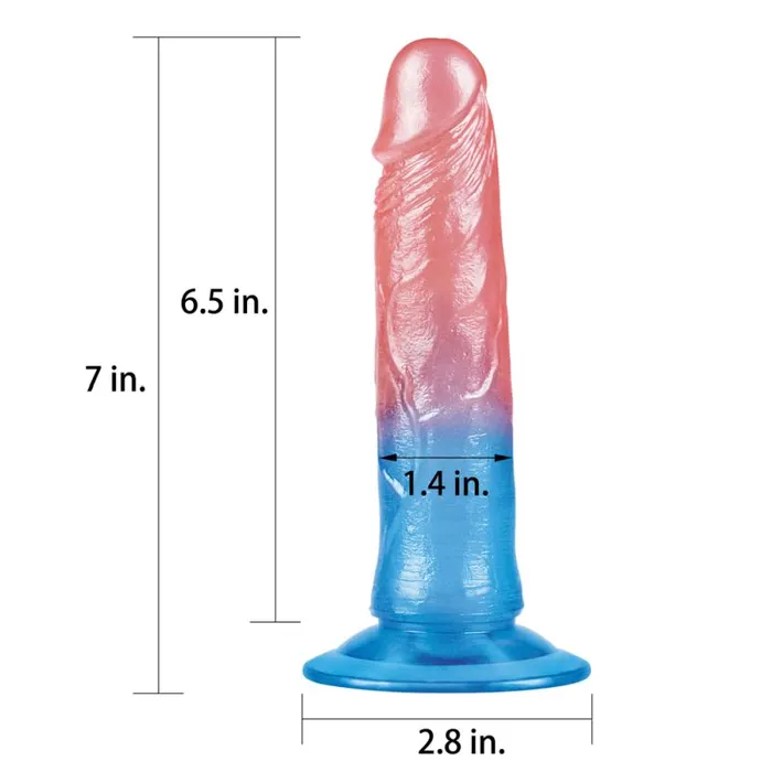 Dazzle Studs Dildo 7in Pink/Blue | Lovetoy Vibrators