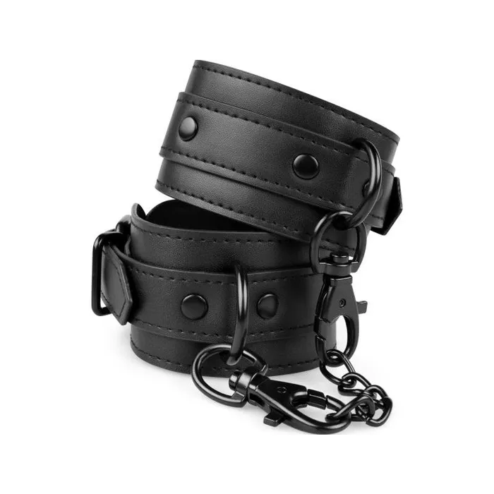 Faux Leather Ankle Cuffs Black | Bedroom Fantasies Couples