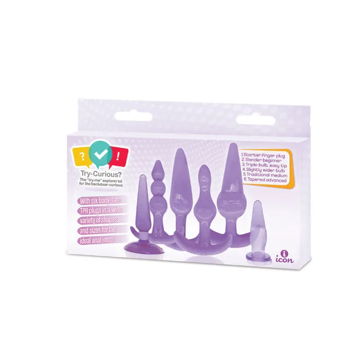 Icon Brands Anal Try Curious Anal Plug Kit Purple