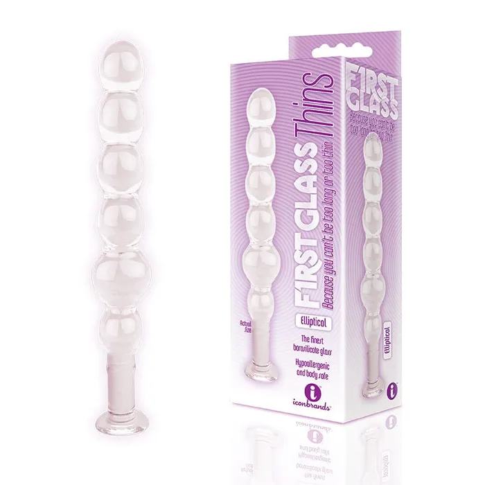 Icon Brands Inc Anal The 9s Glass Thins Elliptical Plug Sleek Sensual and Versatile