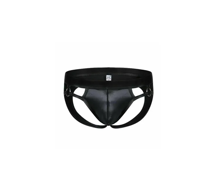 Love In Leather MENS 560 LEATHER LOOK JOCK STRAP BOXED BLACK - L/XL | Anal