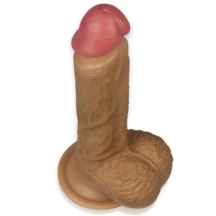 Lovetoy Dildos | Lovetoy Nature Cock 8.5” Dual Layered Platinum Silicone Dildo Brown