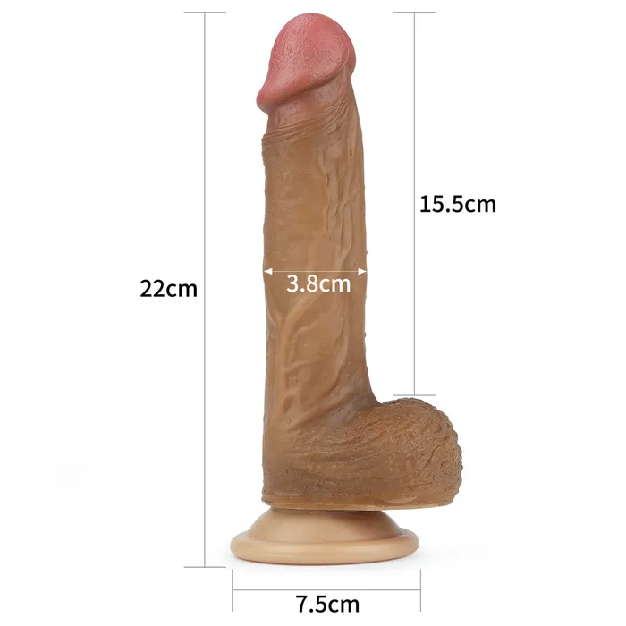 Lovetoy Dildos | Lovetoy Nature Cock 8.5” Dual Layered Platinum Silicone Dildo Brown