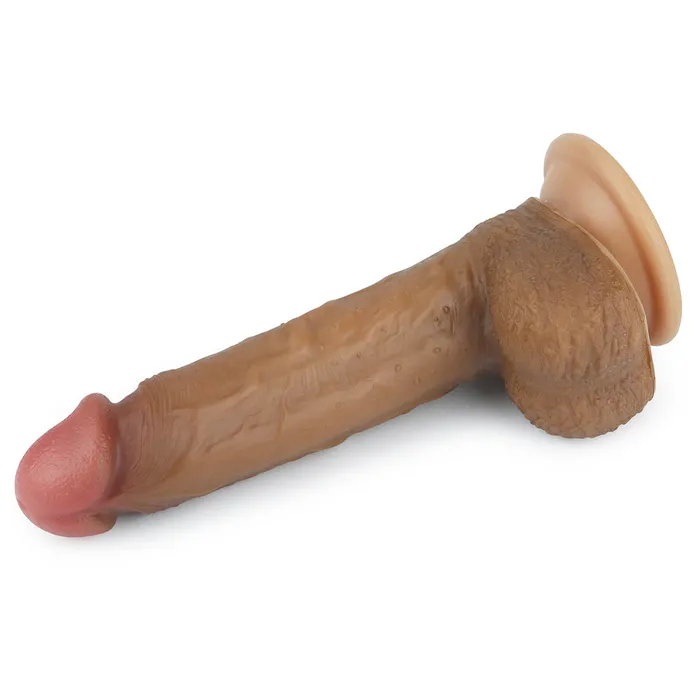 Lovetoy Dildos | Lovetoy Nature Cock 8.5” Dual Layered Platinum Silicone Dildo Brown