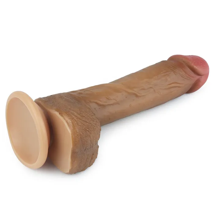 Lovetoy Dildos | Lovetoy Nature Cock 8.5” Dual Layered Platinum Silicone Dildo Brown