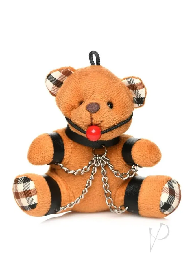 Male Sex Toys Master Series Master Series Gagged Teddy Bear Keychain