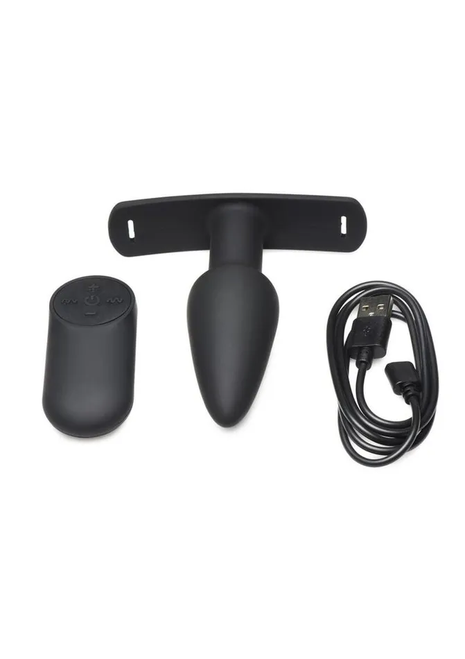 Master Series Male Sex Toys | Master Series Bum-Tastic 28x Rechargeable Silicone Anal Plug with Harness and Remote Control