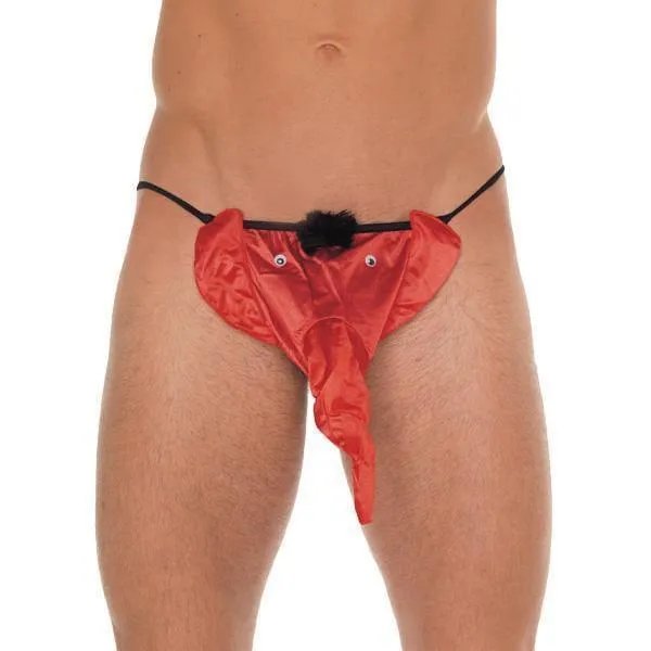 Mens Red Elephant Animal Pouch GString Rimba Vibrators