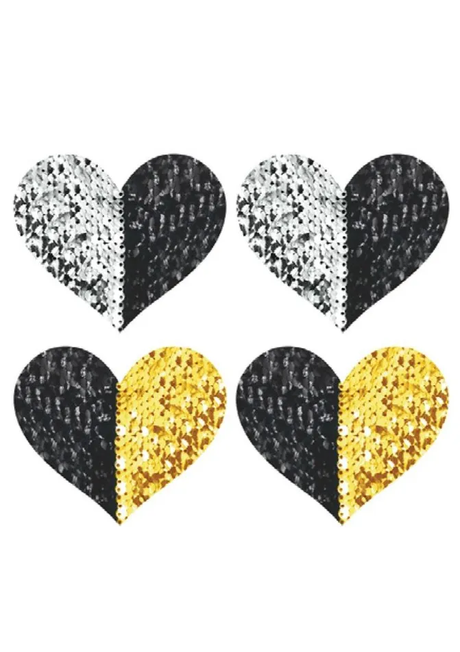 PEEKABOO Vibrators Peekaboos Reversilbe Sequin Hearts Pasties