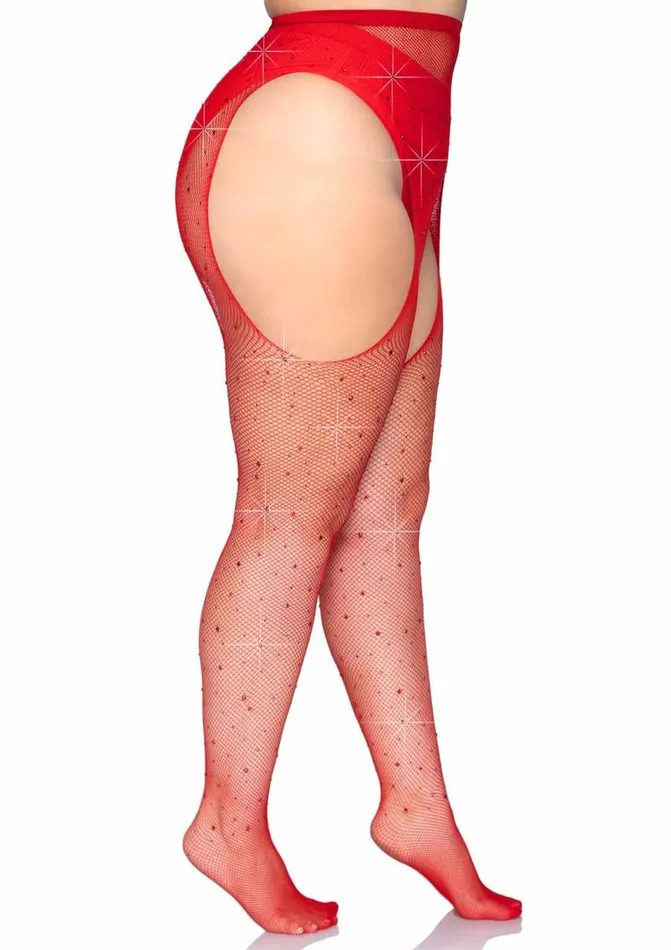 Vibrators | Leg Avenue Leg Avenue Crystalized Fishnet Suspender Pantyhose