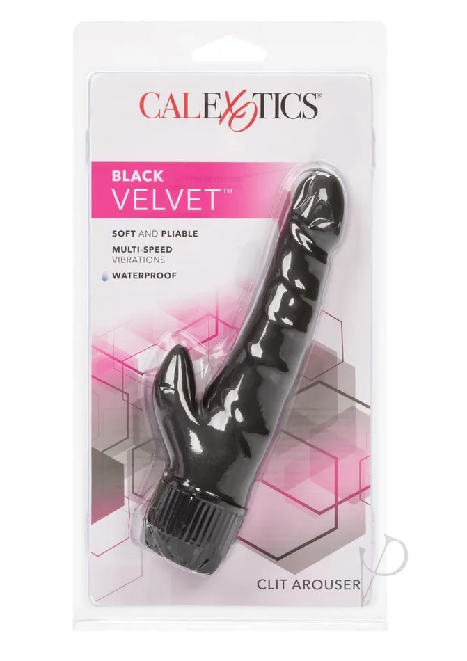 Vibrators | Playful Dongs Black Velvet Clit Arouser Realistic Vibrator