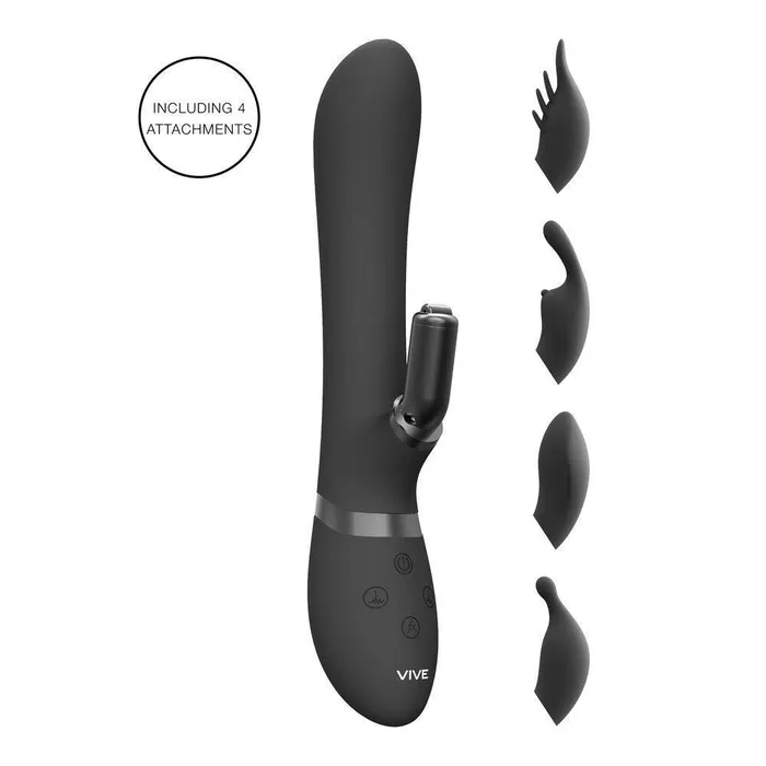 Vibrators Shots Toys Vive Chou Black Rabbit Vibrator 100 Settings