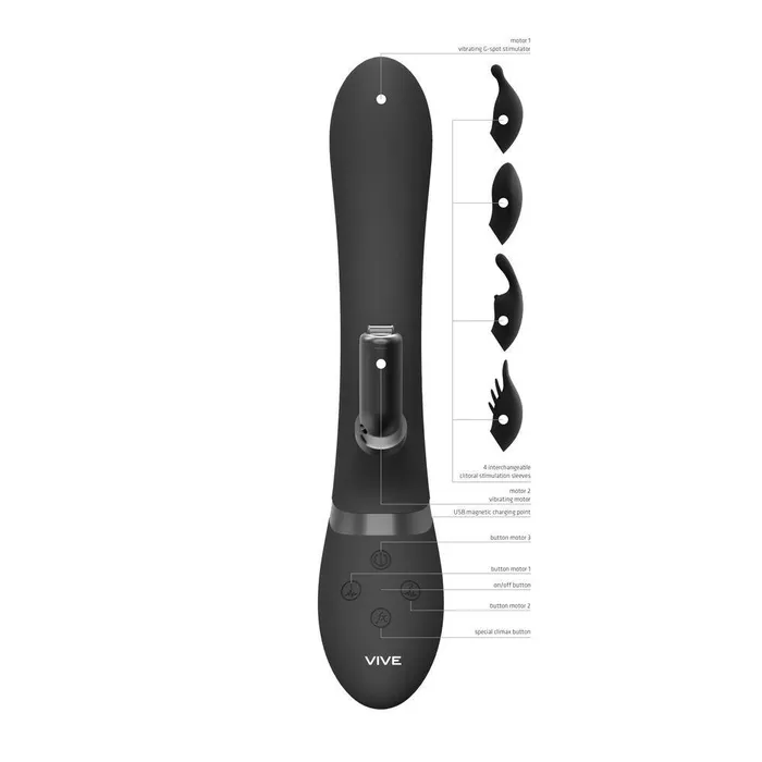 Vibrators | Shots Toys Vive Chou Black Rabbit Vibrator - 100 Settings