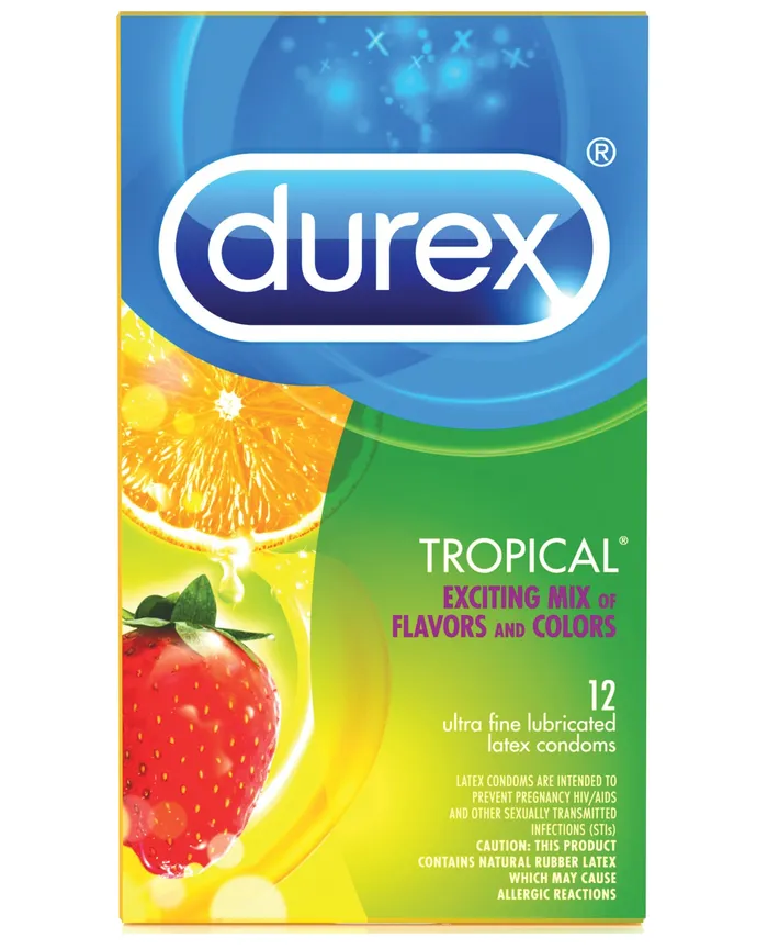 Durex Tropical Color Scents Condoms Box of 12 Durex Female Sex Toys