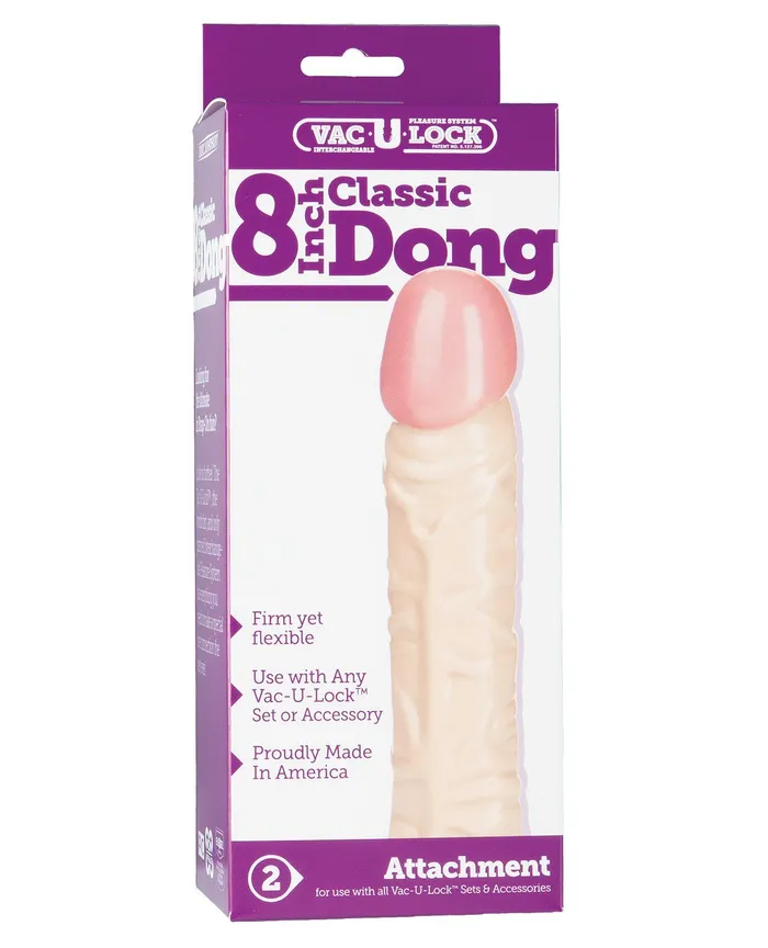 VacULock 8 Classic Dong White VacUlock Dildos