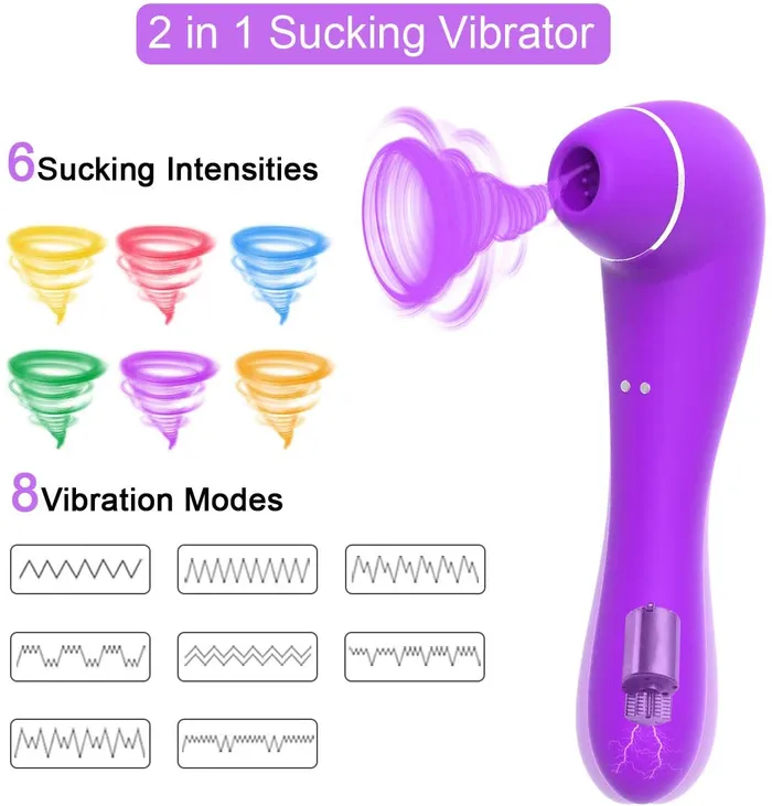 2in1 Sucking Vibrator ADLTOYFUN Vibrators