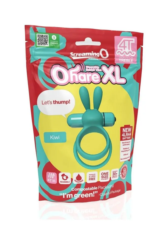 4t Ohare XL Rechargeable Silicone Rabbit Vibrating Cock Ring Screaming O Male Sex Toys