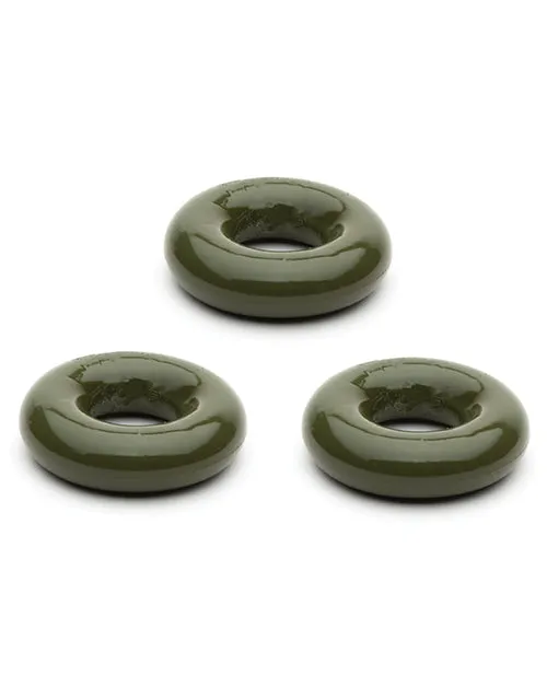 665 INC Anal Sport Fucker Chubby Cockring Pack of 3 Army Green