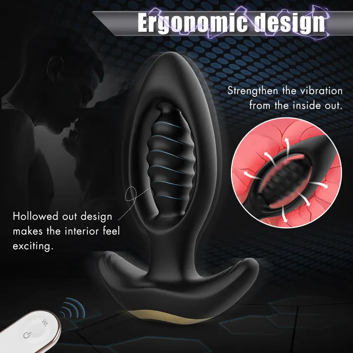 9 Powerful Mode Hollow Spiral Anal Vibrator PSpot Stimulate With Remote Sorlove Female Sex Toys