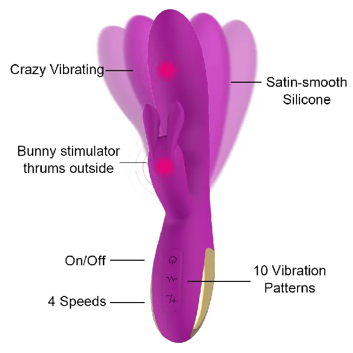 ADLTOYFUN Female Sex Toys Crazy Rabbit Vibrator