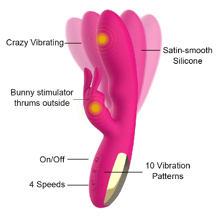 ADLTOYFUN Female Sex Toys Crazy Rabbit Vibrator