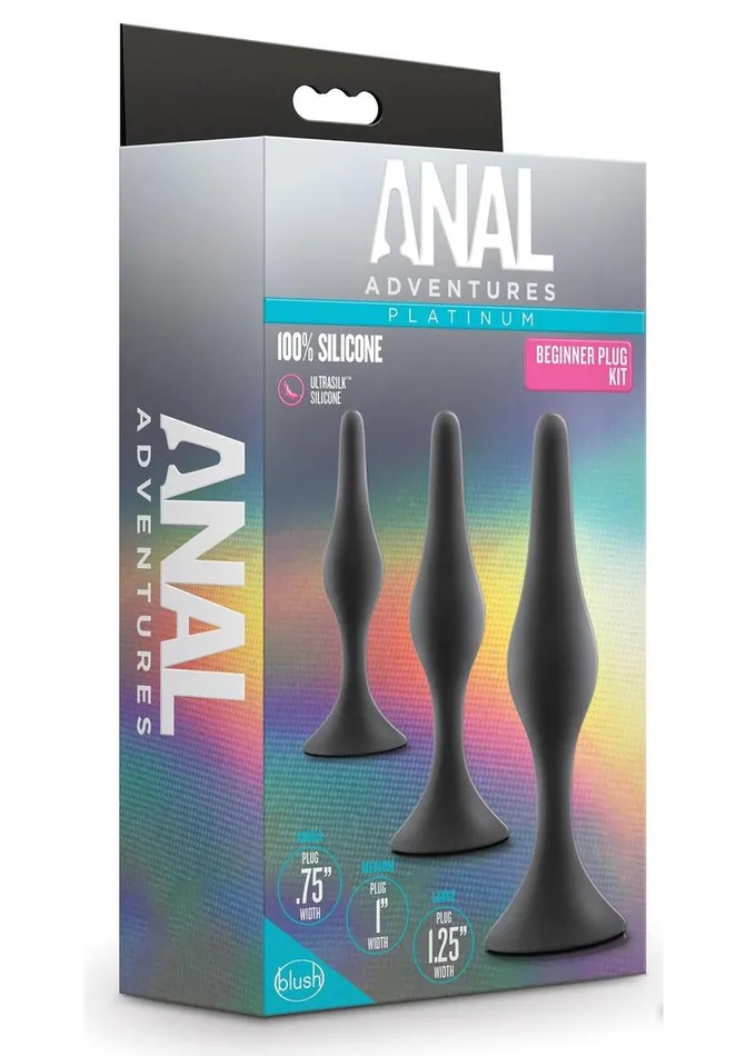 Anal Adventures Anal Adventures Platinum Silicone Beginner Plug Kit Male Sex Toys