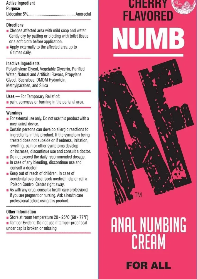 Anal AF Numb AF Anal Numbing Flavored Cream Cherry