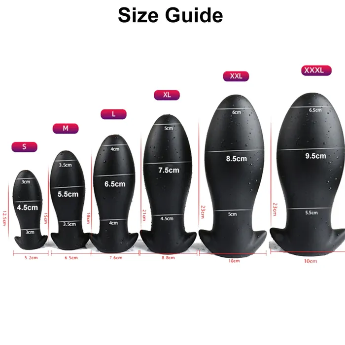 Anal BeBuZZed Bebuzzed DINO EGG Anal Plug Liquid Silicone XXL 23cm Black