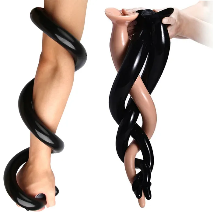 Anal BEBUZZED Bebuzzed Snake 42cm Anal Dildo Big Butt Plug Black