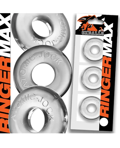 Anal Blue Ox Designs LLCDba Oxballs Oxballs Ringer Max 3 Pack Cockrings Clear