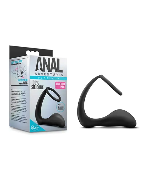 Anal Blush Novelties Anal Adventures Cock Ring Plug Black