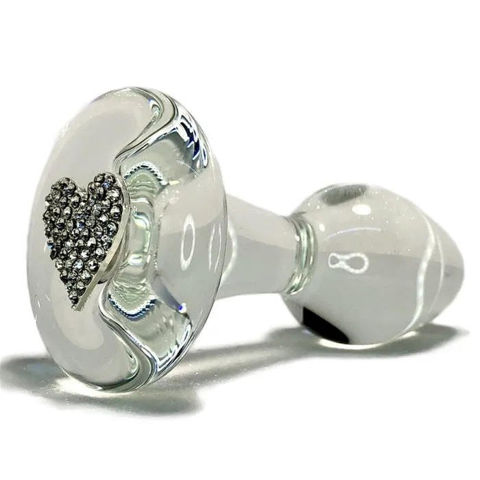 Anal Crystal Delights Llc Silver Heart Small Stem Med