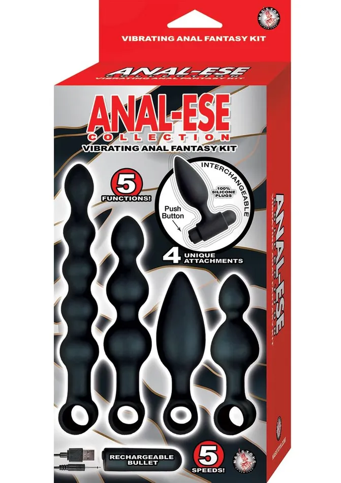 AnalEse Collection Silicone Rechargeable Vibrating Anal Fantasy Kit Anal Ese Male Sex Toys