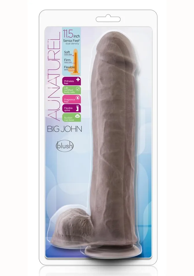 Au Naturel Au Naturel Big John Sensa Feel Dual Density Dildo with Balls Dildos