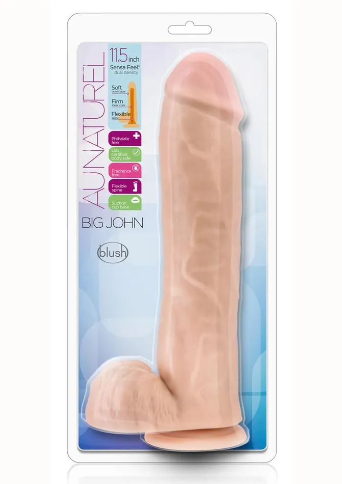 Au Naturel Au Naturel Big John Sensa Feel Dual Density Dildo with Balls Dildos