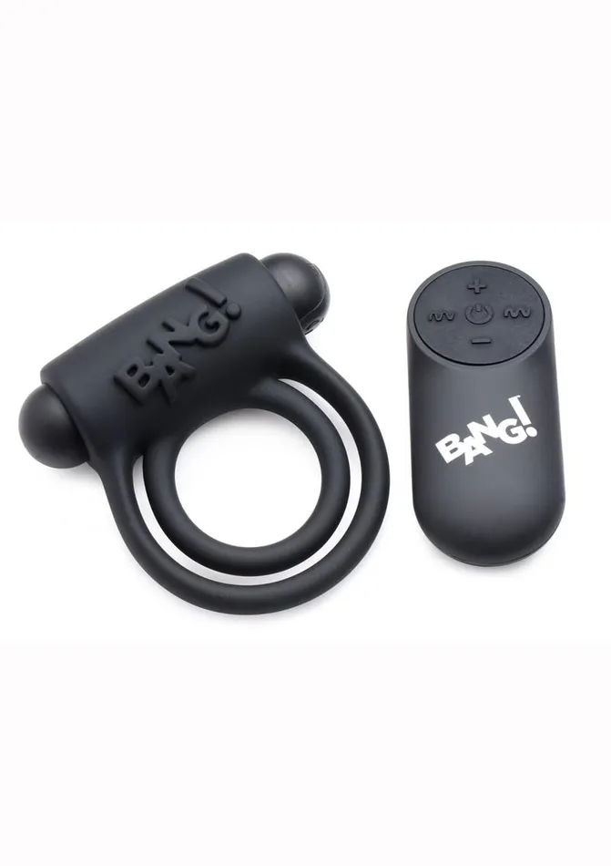 BANG Bang Silicone Rechargeable Cock Ring and Bullet with Remote Control Male Sex Toys