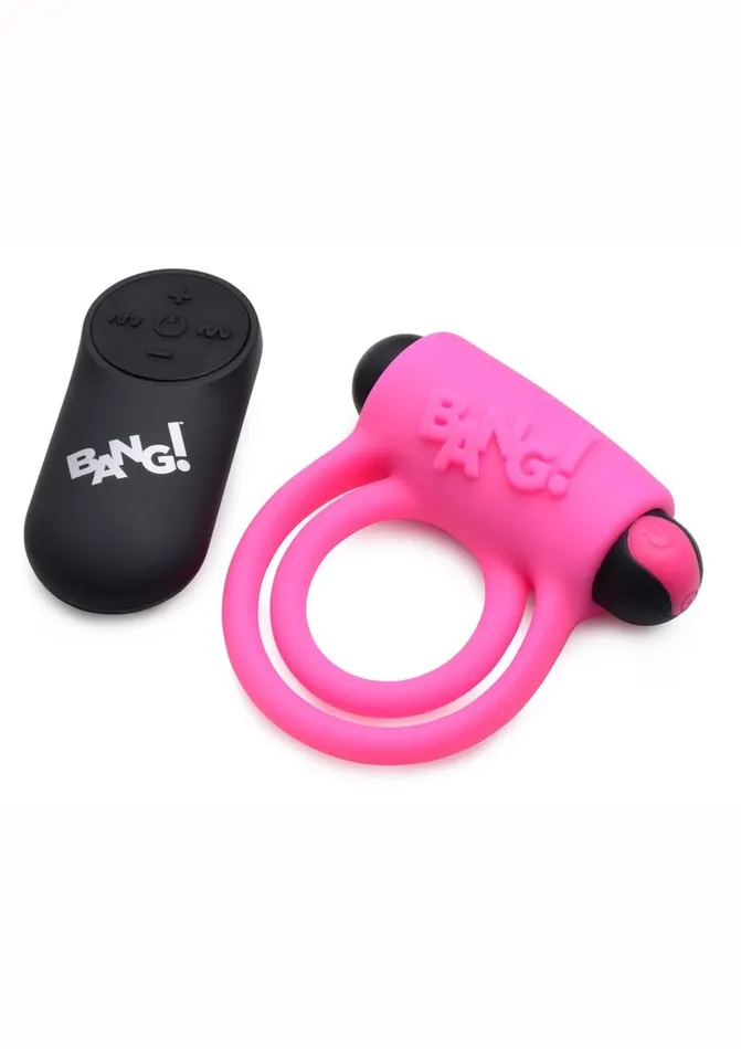 BANG Bang Silicone Rechargeable Cock Ring and Bullet with Remote Control Male Sex Toys