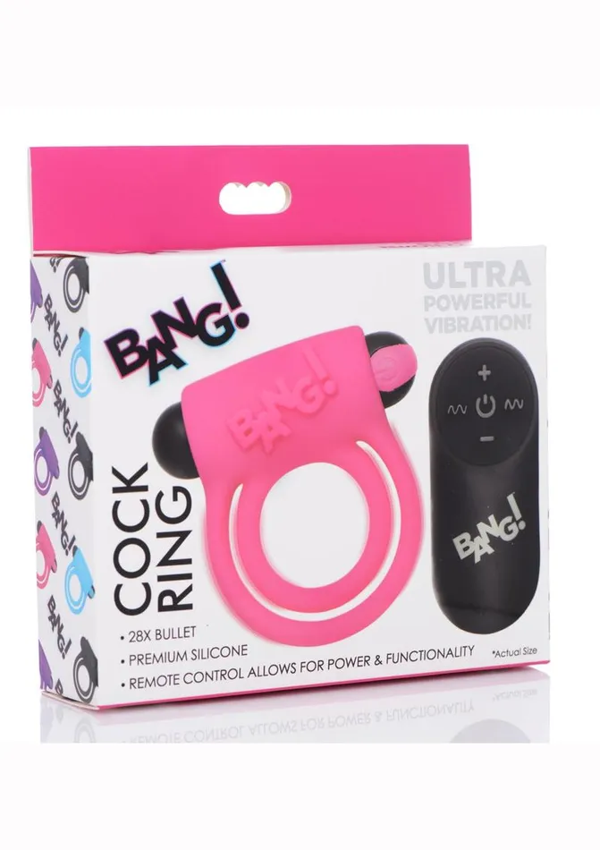 BANG Bang Silicone Rechargeable Cock Ring and Bullet with Remote Control Male Sex Toys