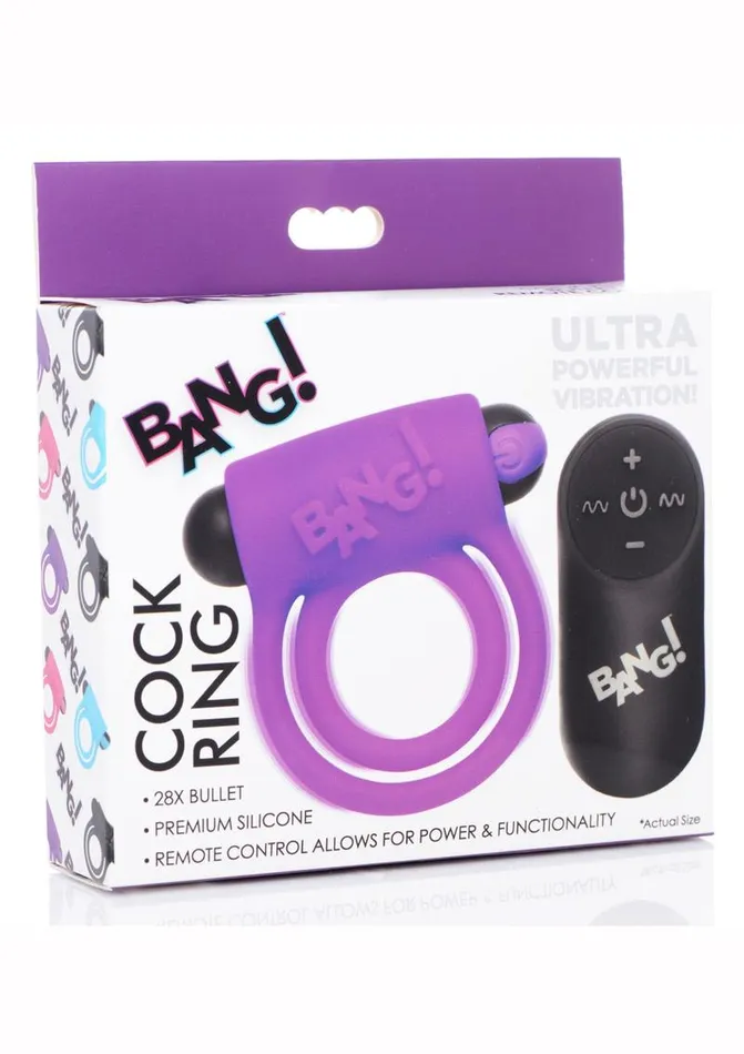 BANG Bang Silicone Rechargeable Cock Ring and Bullet with Remote Control Male Sex Toys