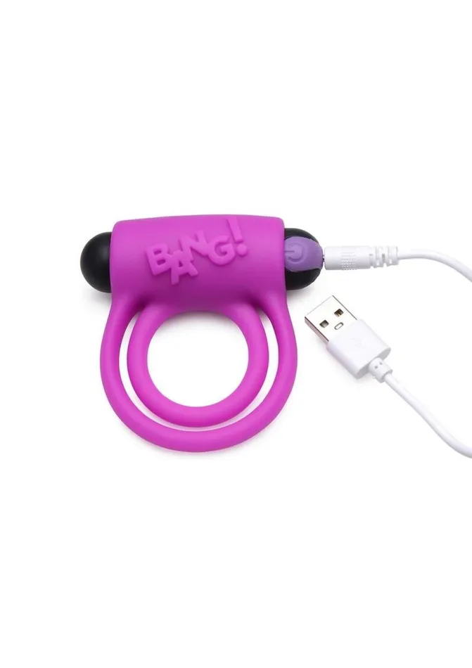 BANG Bang Silicone Rechargeable Cock Ring and Bullet with Remote Control Male Sex Toys