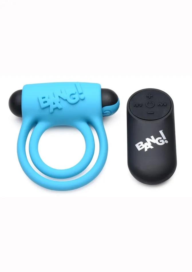 BANG Bang Silicone Rechargeable Cock Ring and Bullet with Remote Control Male Sex Toys