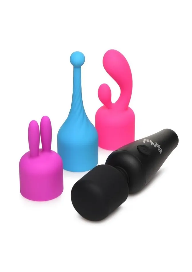 BANG Female Sex Toys Bang 10x Mini Wand Set Rechargeable Silicone Vibrator with 3 Attachments