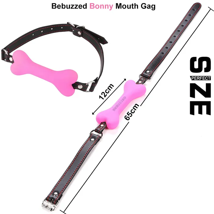 BeBuZZed BDSM Silicone Dog Bone Mouth Gag Pink BeBuZZed Vibrators