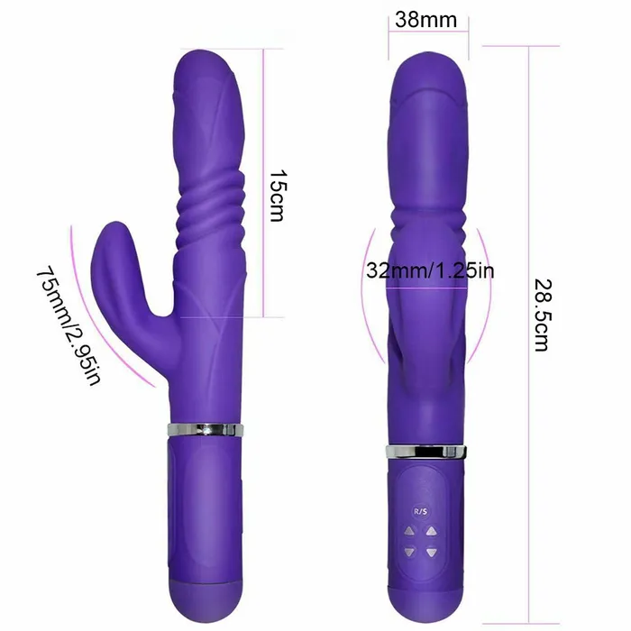 Bebuzzed Libo Thrusting Rotating GSpot Rabbit Vibrator Large Purple BeBuZZed Vibrators