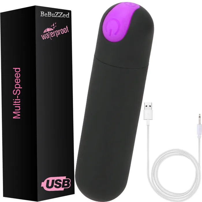 BeBuZZed Vibrators Bebuzzed Ultra Bullet Powerful Vibrator USB BlackPurple