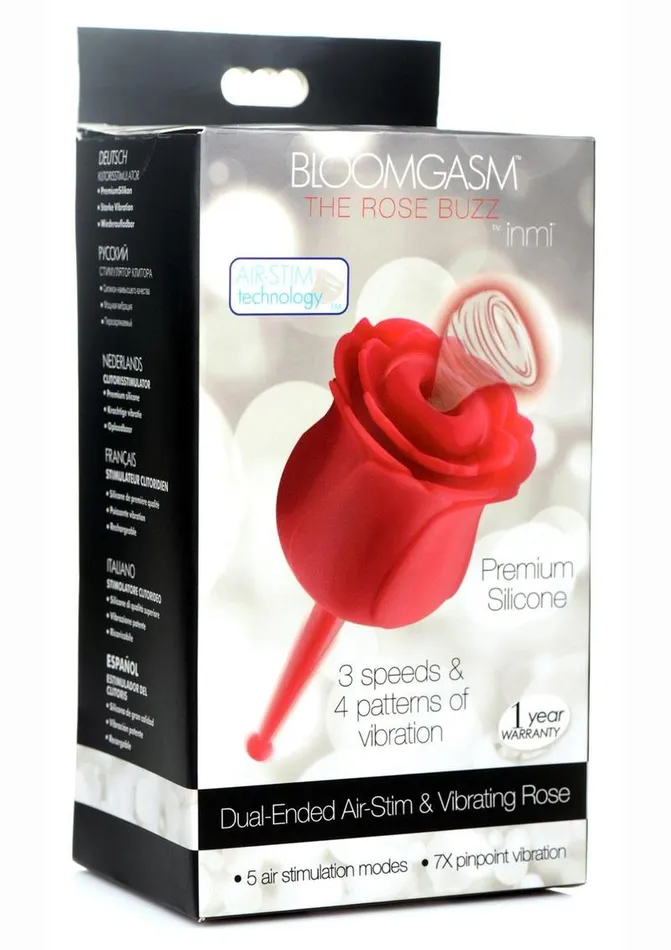 Bloomgasm Inmi Bloomgasm Sucking and Vibrating Rose Silicone Rechargeable Clit Stimulator Female Sex Toys