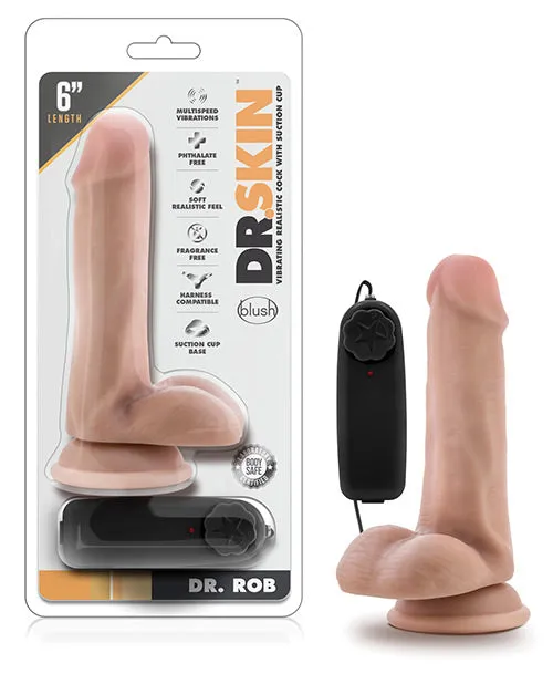 Blush Novelties Dildos Dr Rob 6 Vibrating Dildo Vanilla