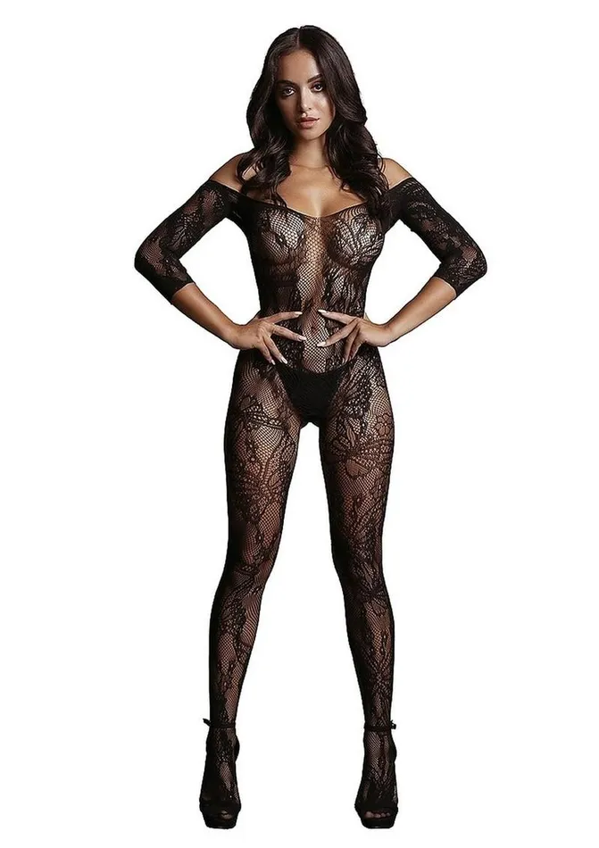 Bodystockings Playsuits Le Desir Lace Sleeved Bodystocking Le Desir